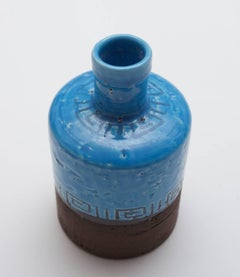 Small Ceramic Glazed Vase by Jie Gantofta Sweden, the Turquoise Series 1965-1969