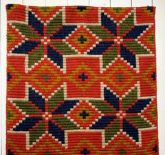 Traditional Large Handwoven Wool Wall Hanging from Skåne in South of Sweden