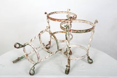 Set of Three Jardinieres or Cachepots Made of Wrought Iron, circa 1900, France