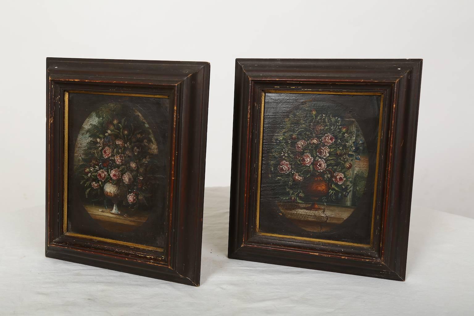 Two Similar Still Lifes, Floral Motive, Italian, Late 19th Century 3