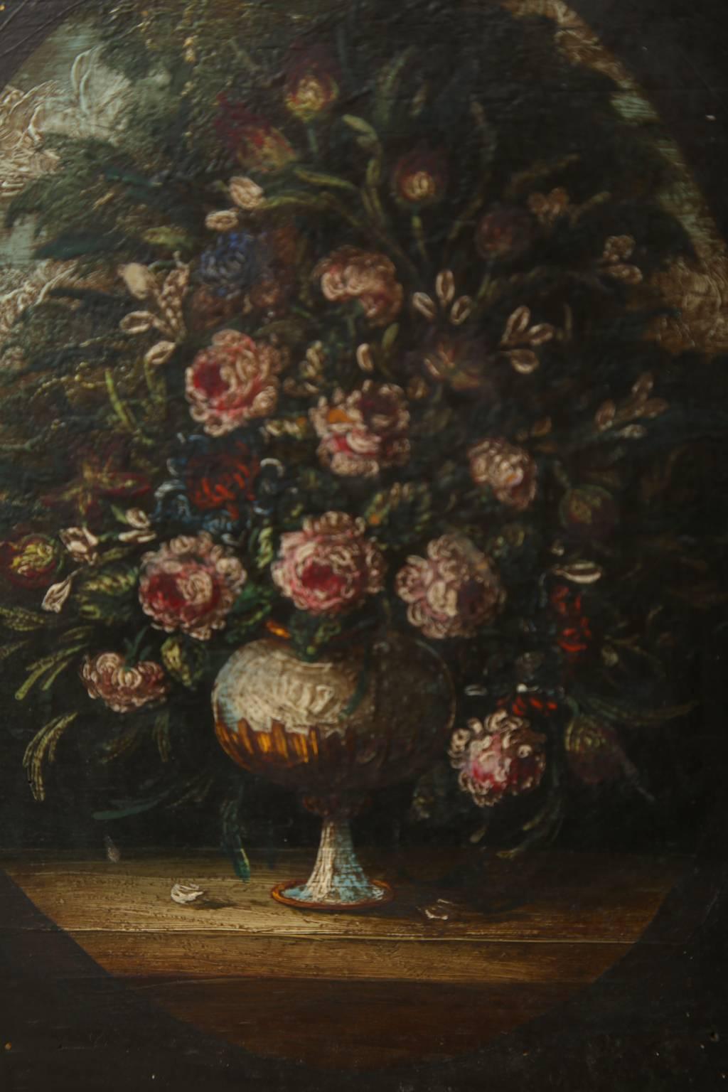 Two Similar Still Lifes, Floral Motive, Italian, Late 19th Century 4