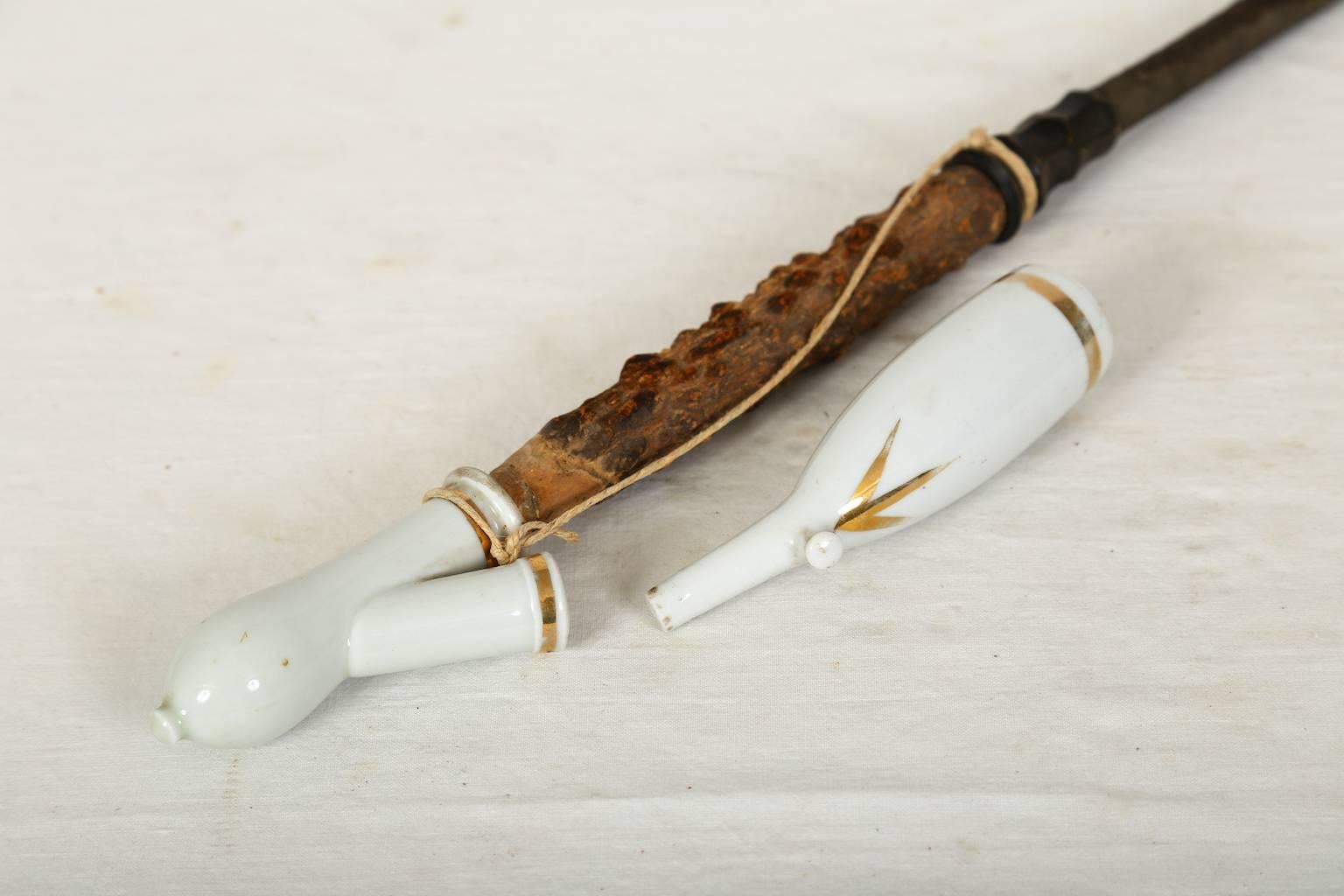 Empire Porcelaine Tobacco Pipe, Swedish, 19th Century For Sale