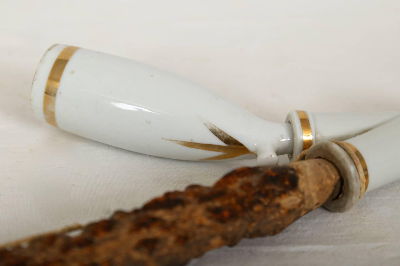 Mid-19th Century Porcelaine Tobacco Pipe, Swedish, 19th Century For Sale