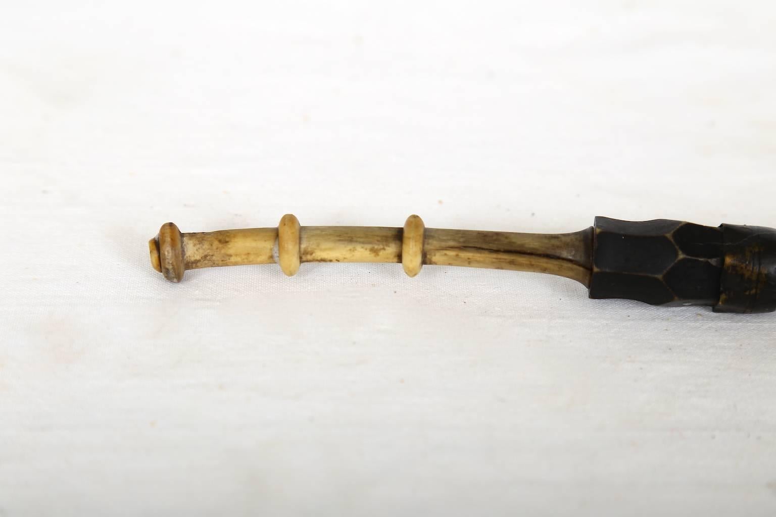 Bone Porcelaine Tobacco Pipe, Swedish, 19th Century For Sale