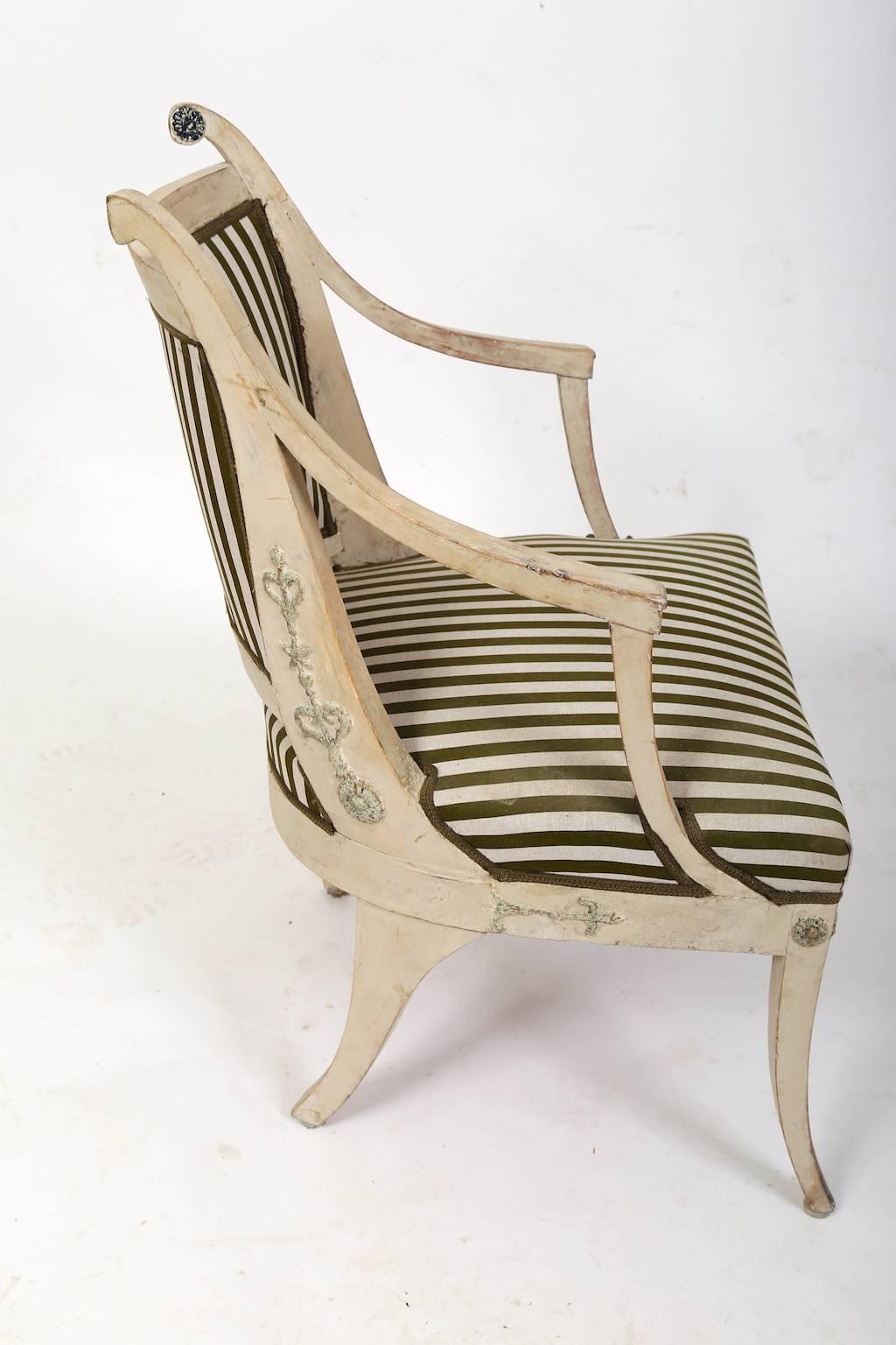 Armchair in the Style of the Royal Chairmaker Ephraim Ståhl, Sweden, 1815 For Sale 2
