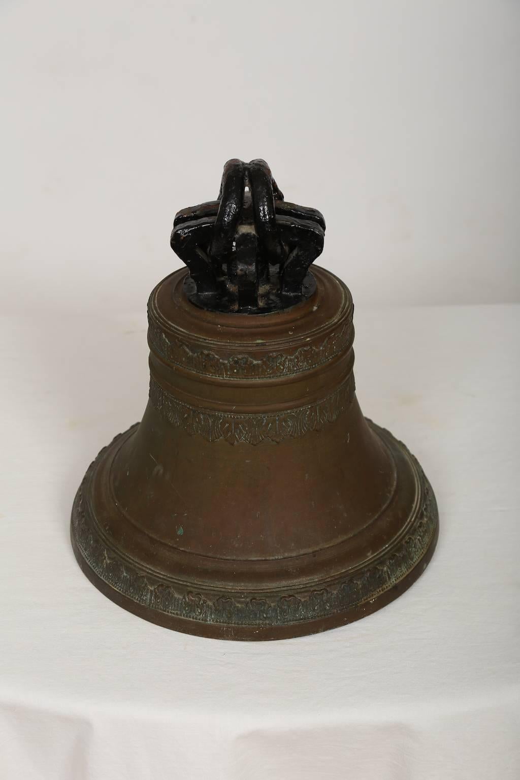 Brass Farm Bell, Late 19th Century, Cast by C. A. Norling, Jönköping, Sweden For Sale 5