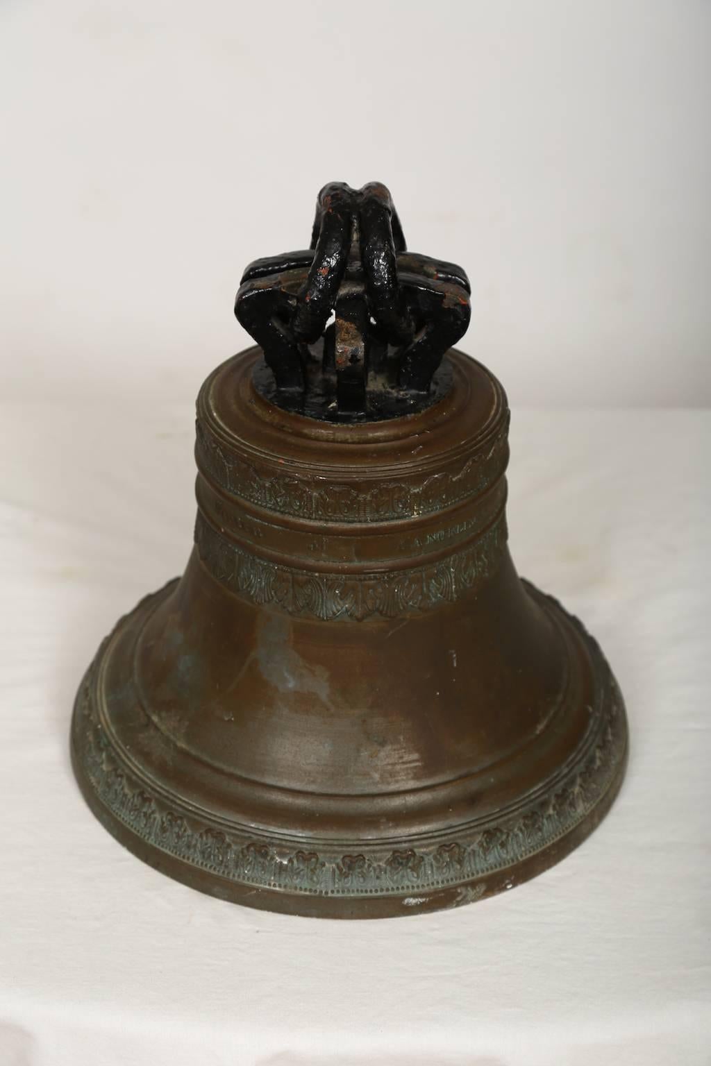 Brass Farm Bell, Late 19th Century, Cast by C. A. Norling, Jönköping, Sweden For Sale 3