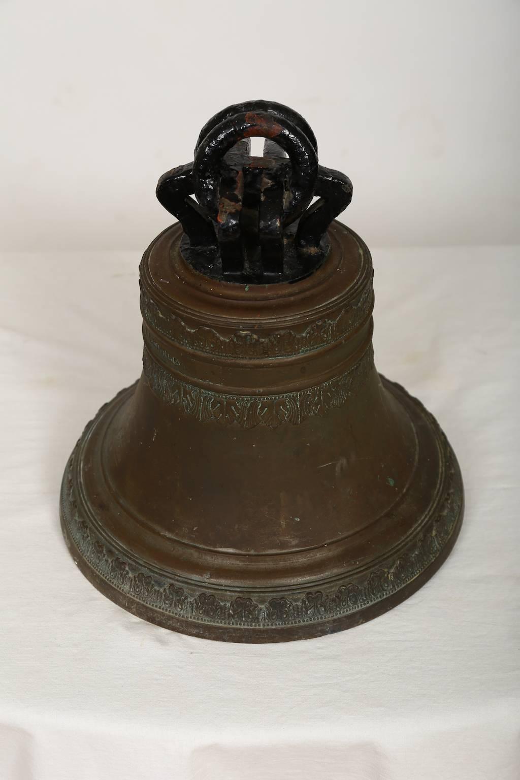 Brass Farm Bell, Late 19th Century, Cast by C. A. Norling, Jönköping, Sweden For Sale 4