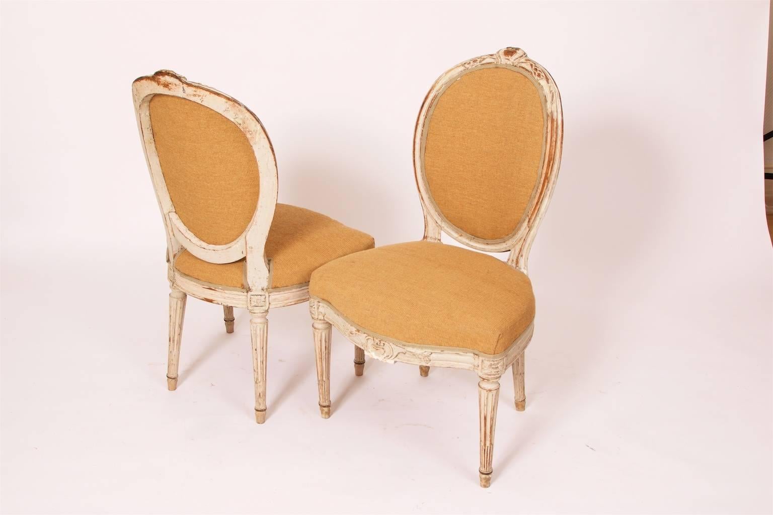 Mid-18th Century Pair of Georges Jacob Chairs, Paris, France, Louis XVI-Style, Stamped circa 1765 For Sale