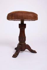 Swivelstool, Empire, circa 1820, Mahogany with Leather Seat