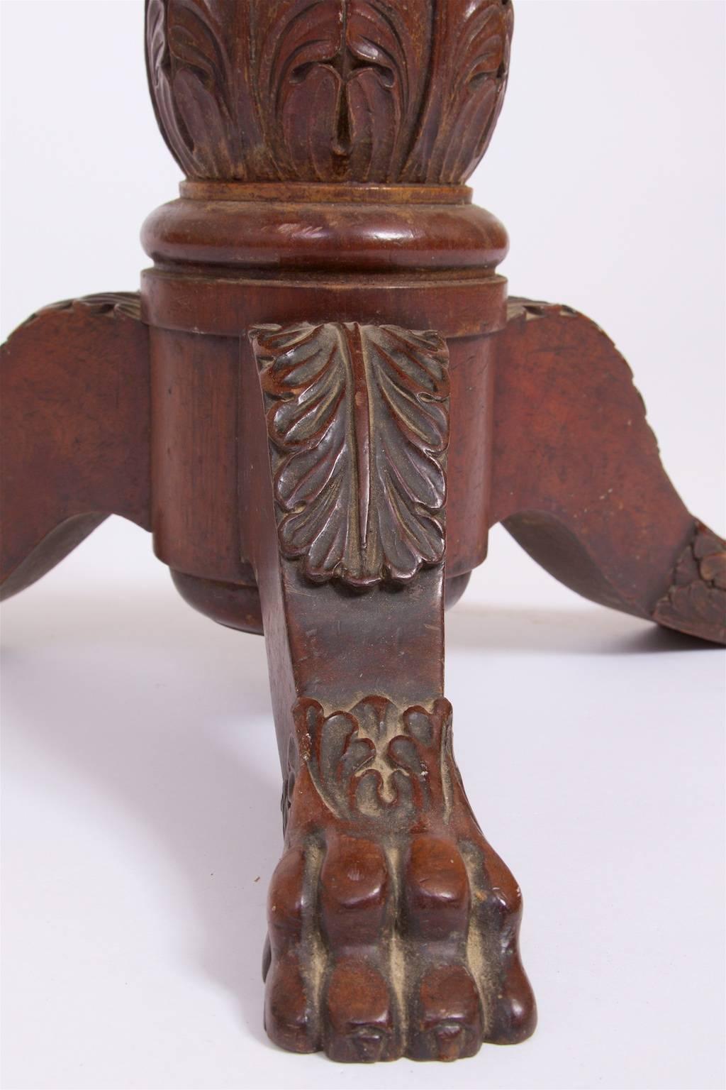 Swivelstool, Empire, circa 1820, Mahogany with Leather Seat For Sale 1