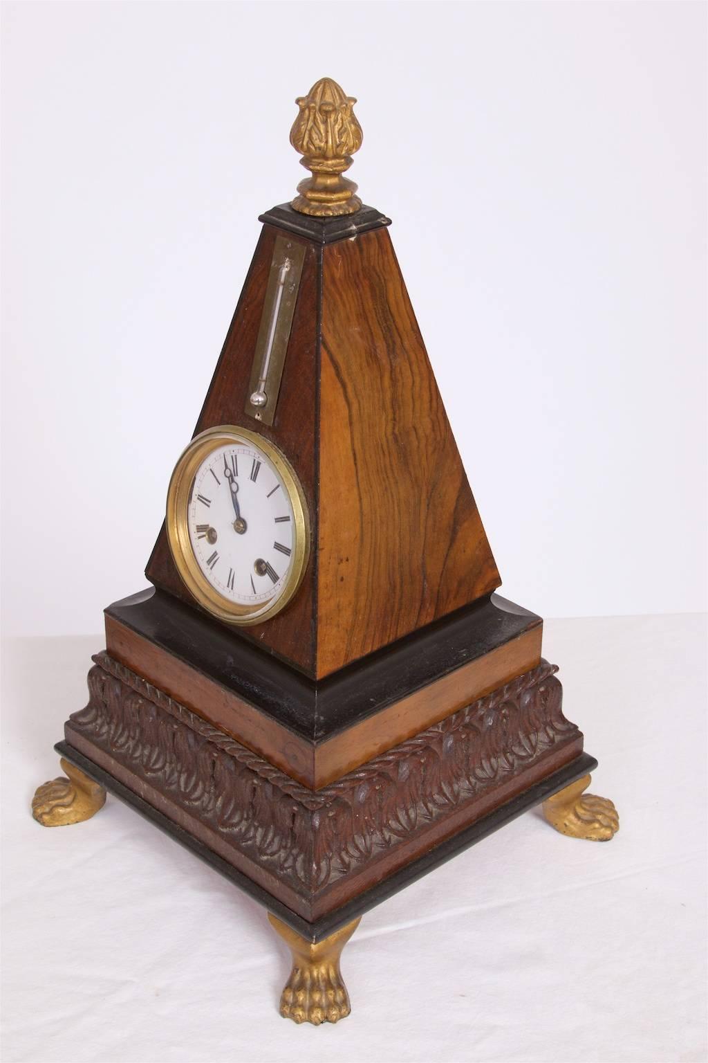 Tablewatch with thermometer ca 1830, Mahogany, keys available