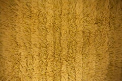 Swedish Rya, Yellow and Orange Stripes Handwoven in the 1960s-1970s