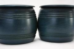 Two Wooden Jars with Lid, Dyed Wood, Swedish, 1970s by Smålandsslöjd