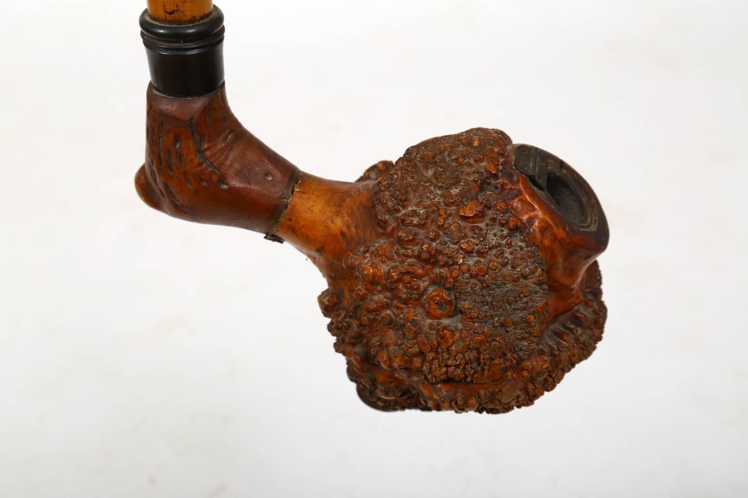Bone Very Large Tobacco Pipe on Supporting Wheels, Sweden, 19th Century For Sale
