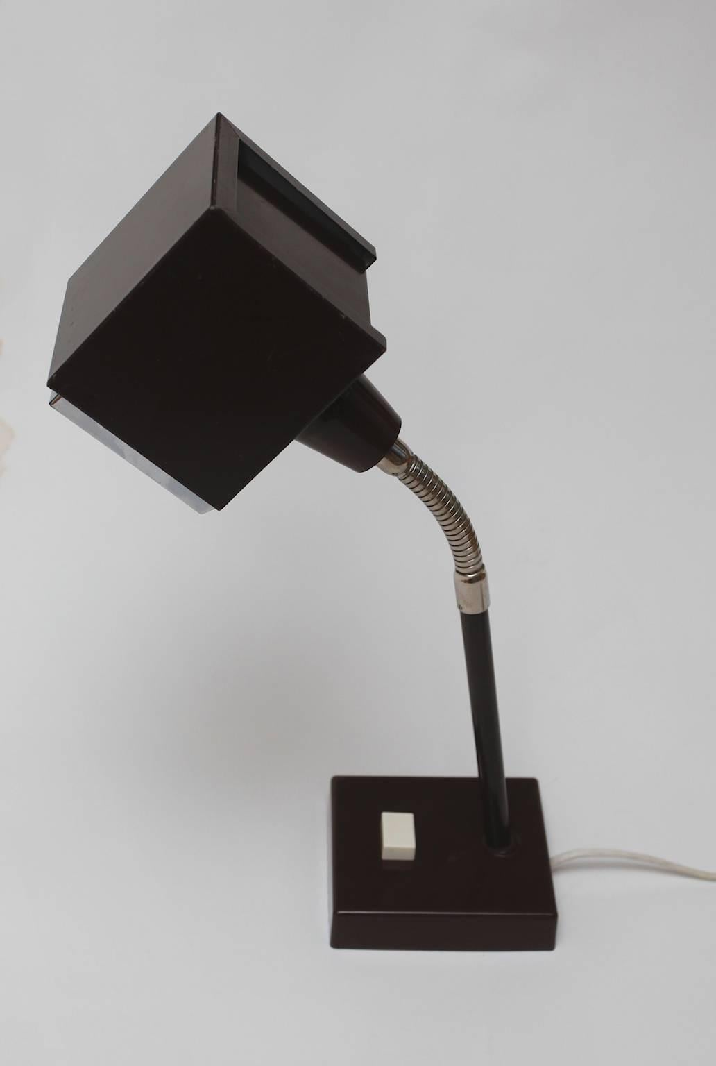 Swedish Elidus Brown Table Lamp, by Hans-Agne Jakobsson, Markaryd, Sweden, 1960s For Sale