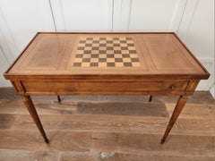 Antique 19th French Louis XVI Game Table, Chess, Backgammon & Cards