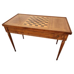 Antique 19th French Louis XVI Game Table, Chess, Backgammon & Cards