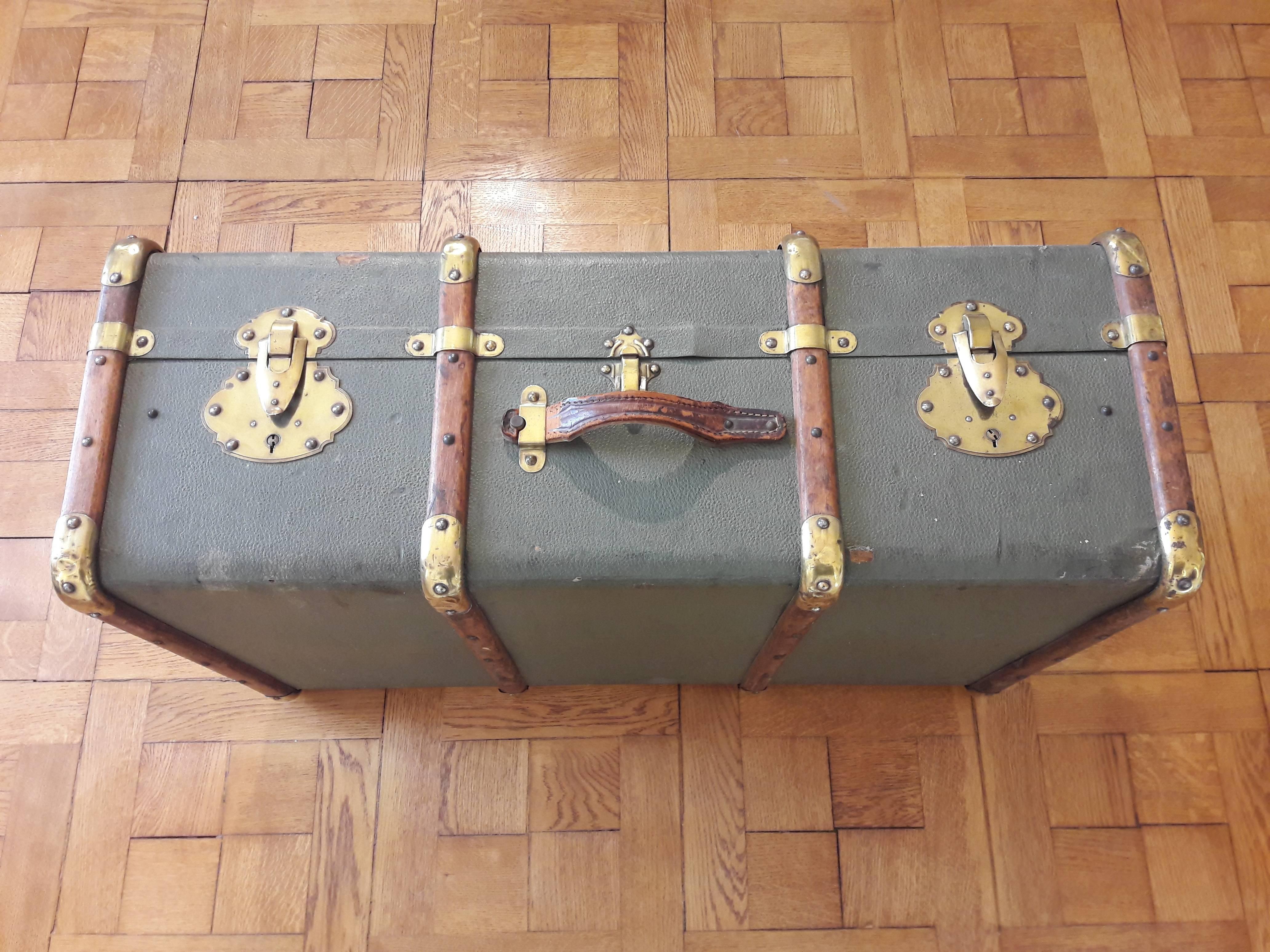 Leather Old Trunk French Army