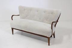 1940s Danish Sofa in Sheepskin