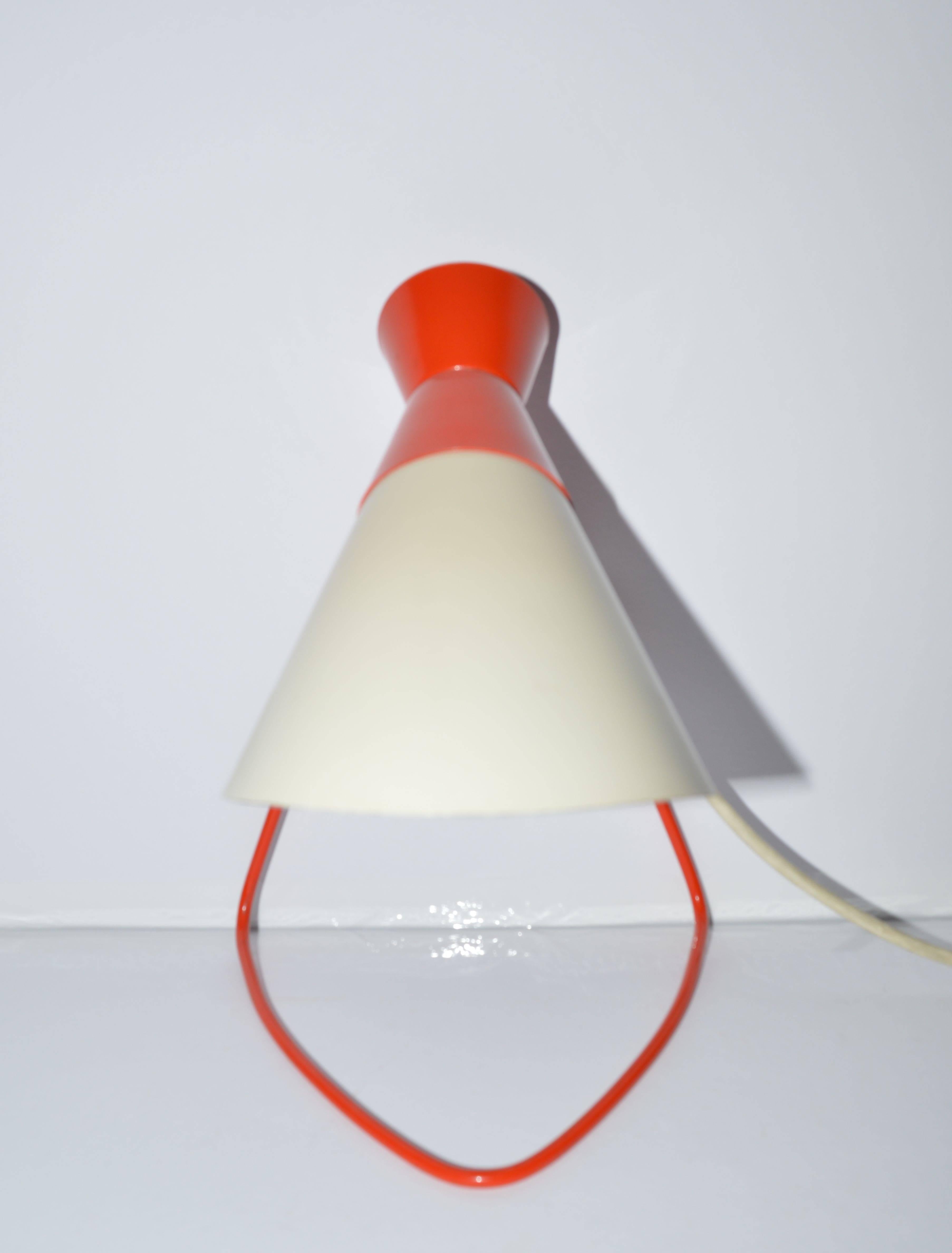 Mid-Century Modern Napako Mid-Century Red and White Table Lamp, Josef Hurka, 1950s For Sale