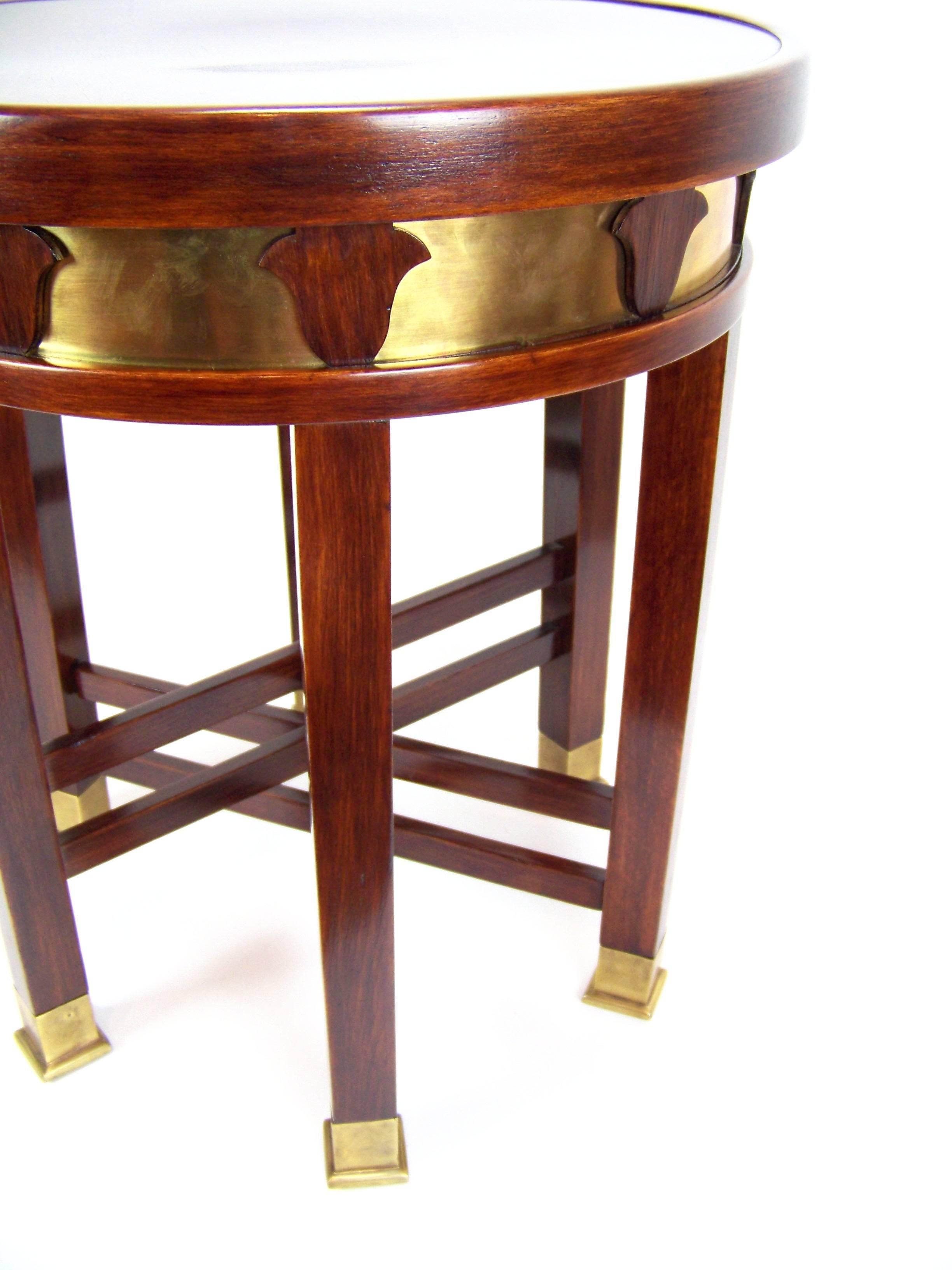 Unique Viennese Secession Tabouret with Six Legs, circa 1910 In Good Condition In Praha, CZ