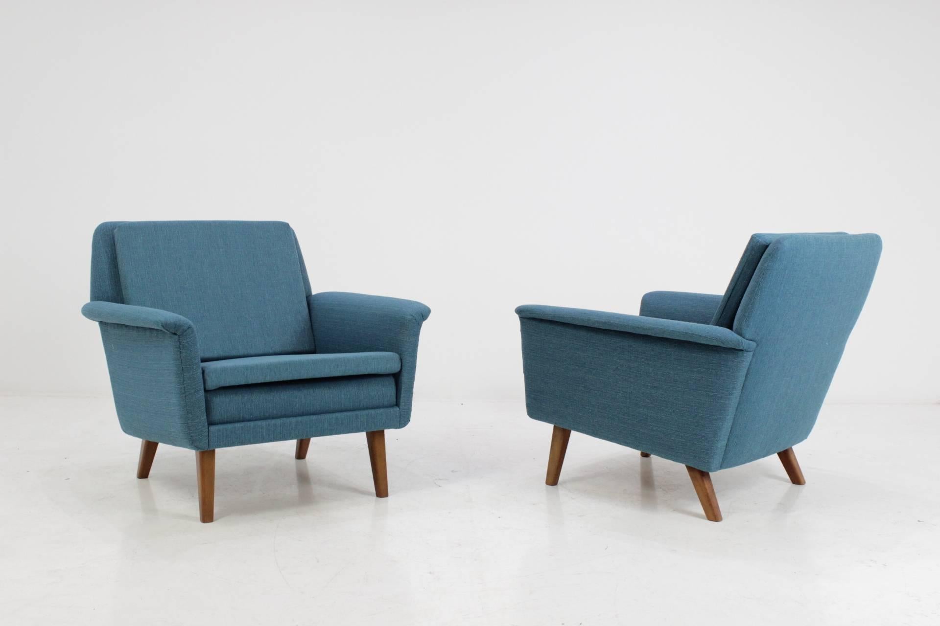 Mid-Century Modern Pair of Folke Ohlsson Lounge Chairs for Fritz Hansen, Denmark