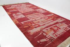 Czechoslovakian Geometric Rug Carpet, 1950s