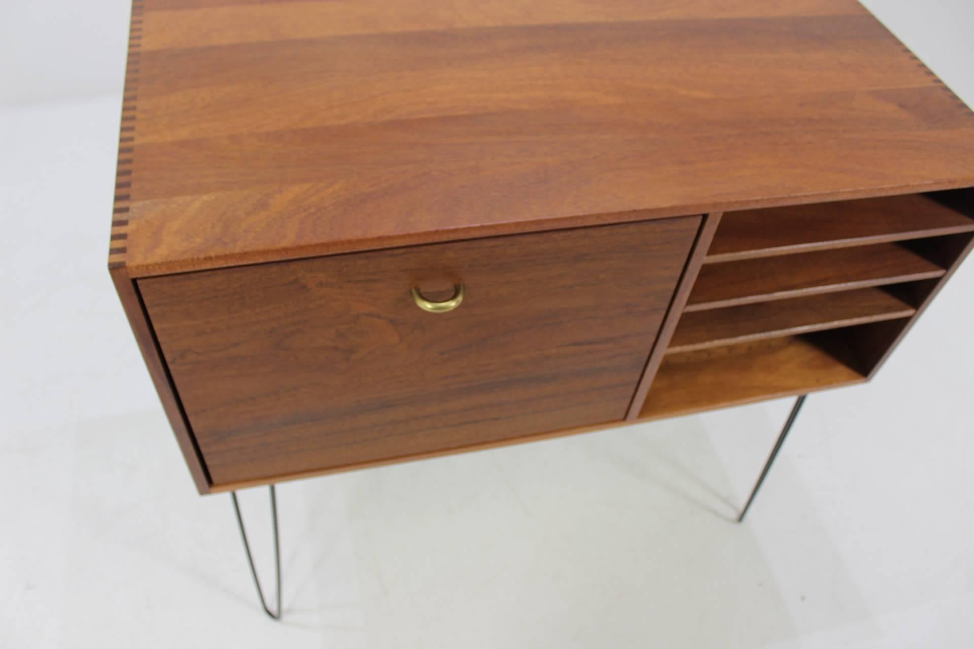 Iron Upcycled Mid-Century Danish Solid Teak Chest of Drawers, 1960s