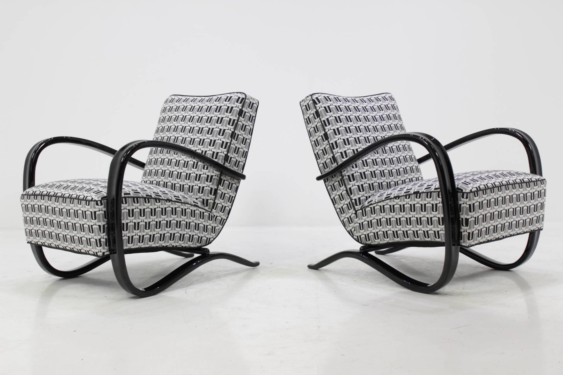 Pair of Iconic H-269 Chairs by Jindrich Halabala, 1933s 1