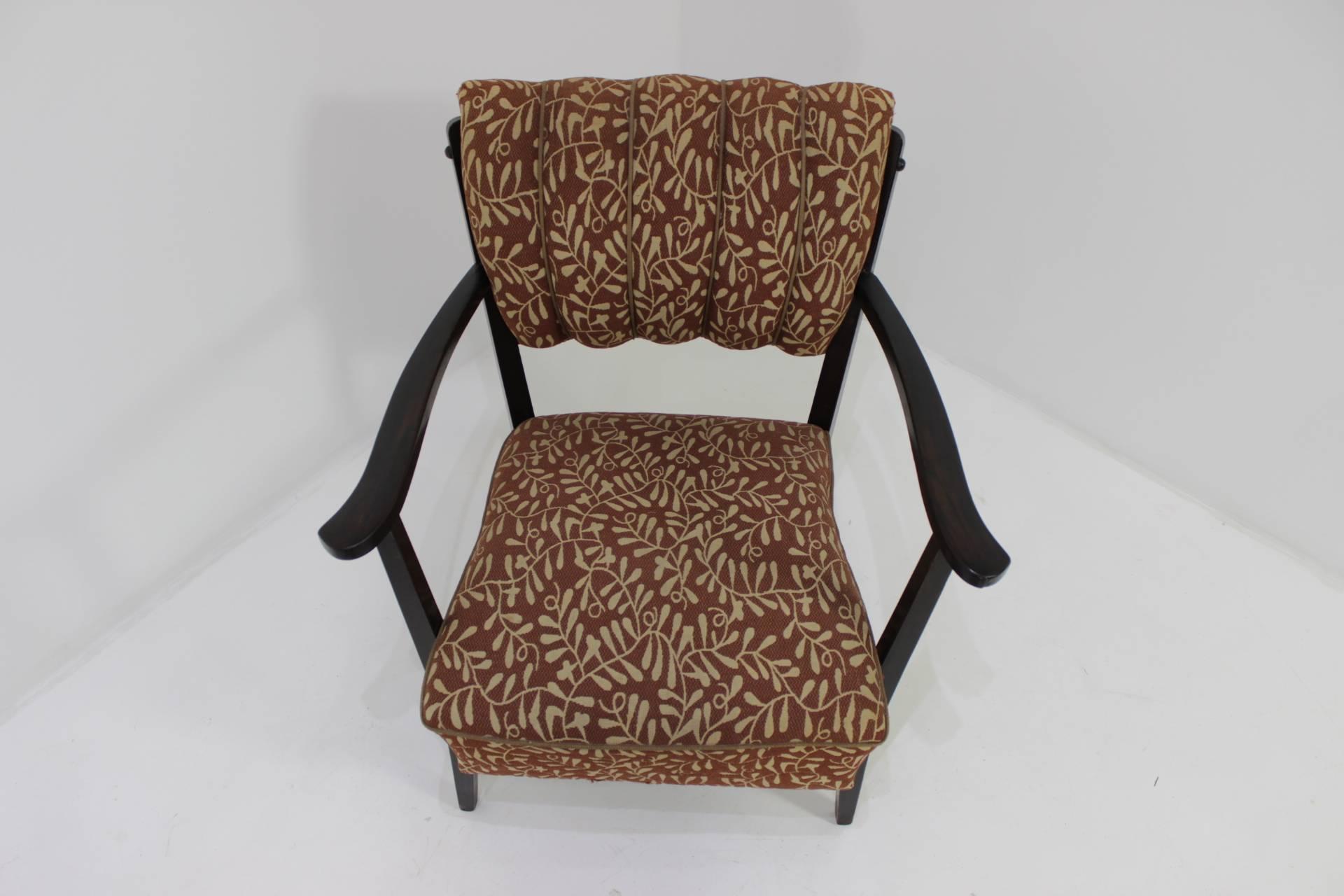 Mid-20th Century Pair of Czech Armchair with Original Upholstery, 1950s