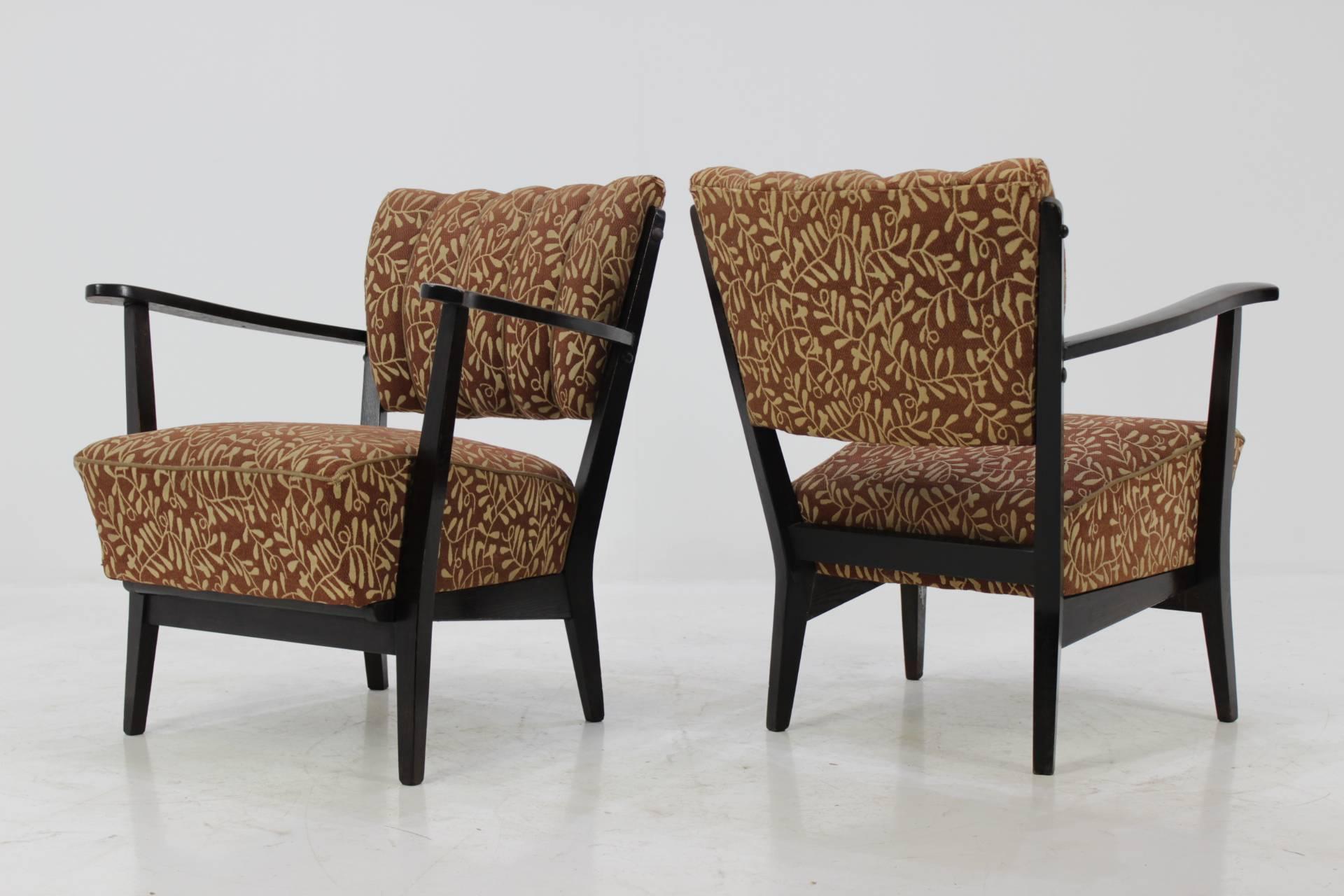 Pair of Czech Armchair with Original Upholstery, 1950s 1