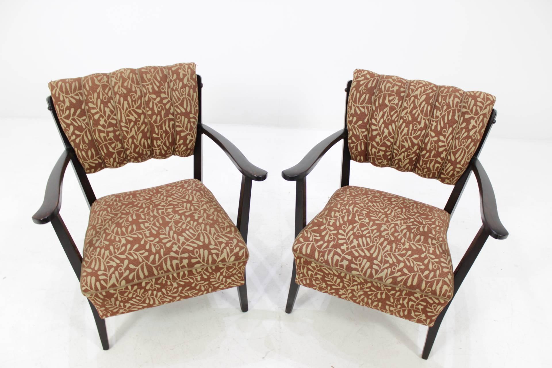 Pair of Czech Armchair with Original Upholstery, 1950s 3