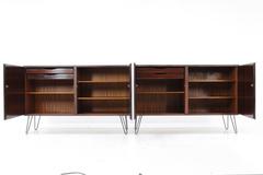 Set of two upcycled Palisander  sideboards on Hairpin legs