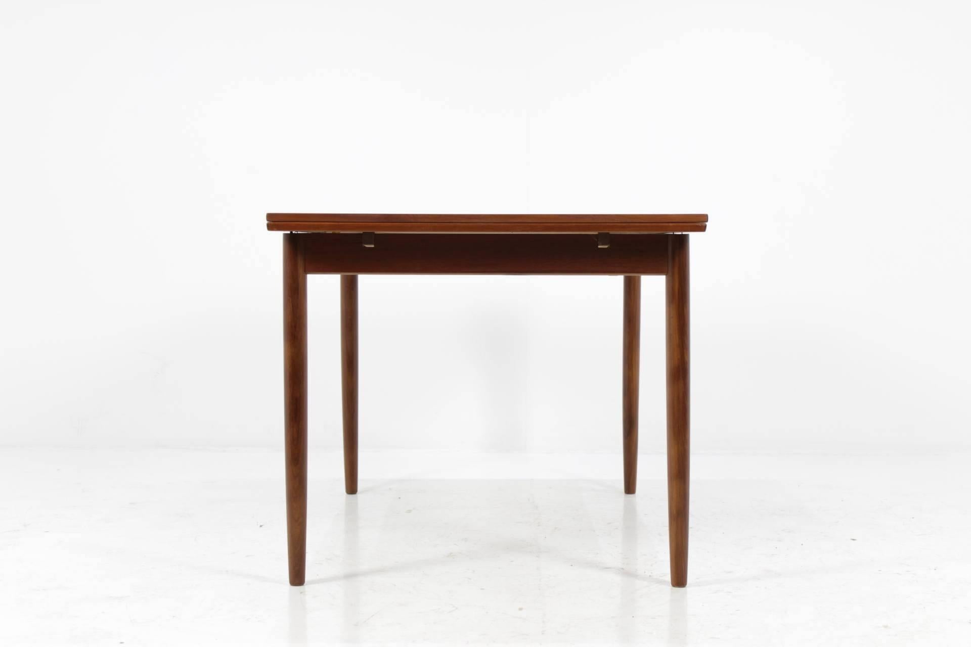 Wood Mid-Century Danish Teak Extendable Dining Table