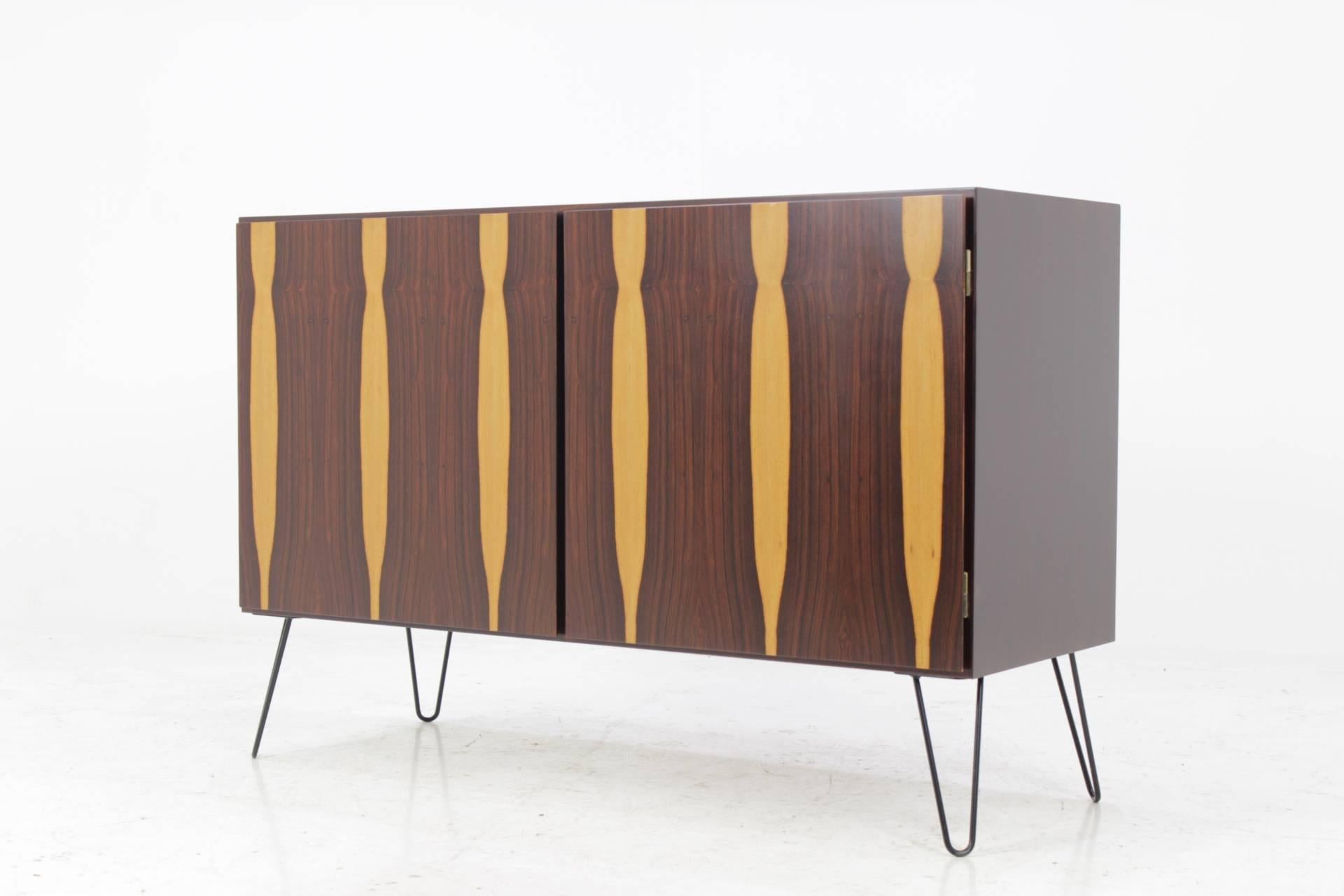 Danish Upcycled Palisander Sideboards on Hairpin Legs