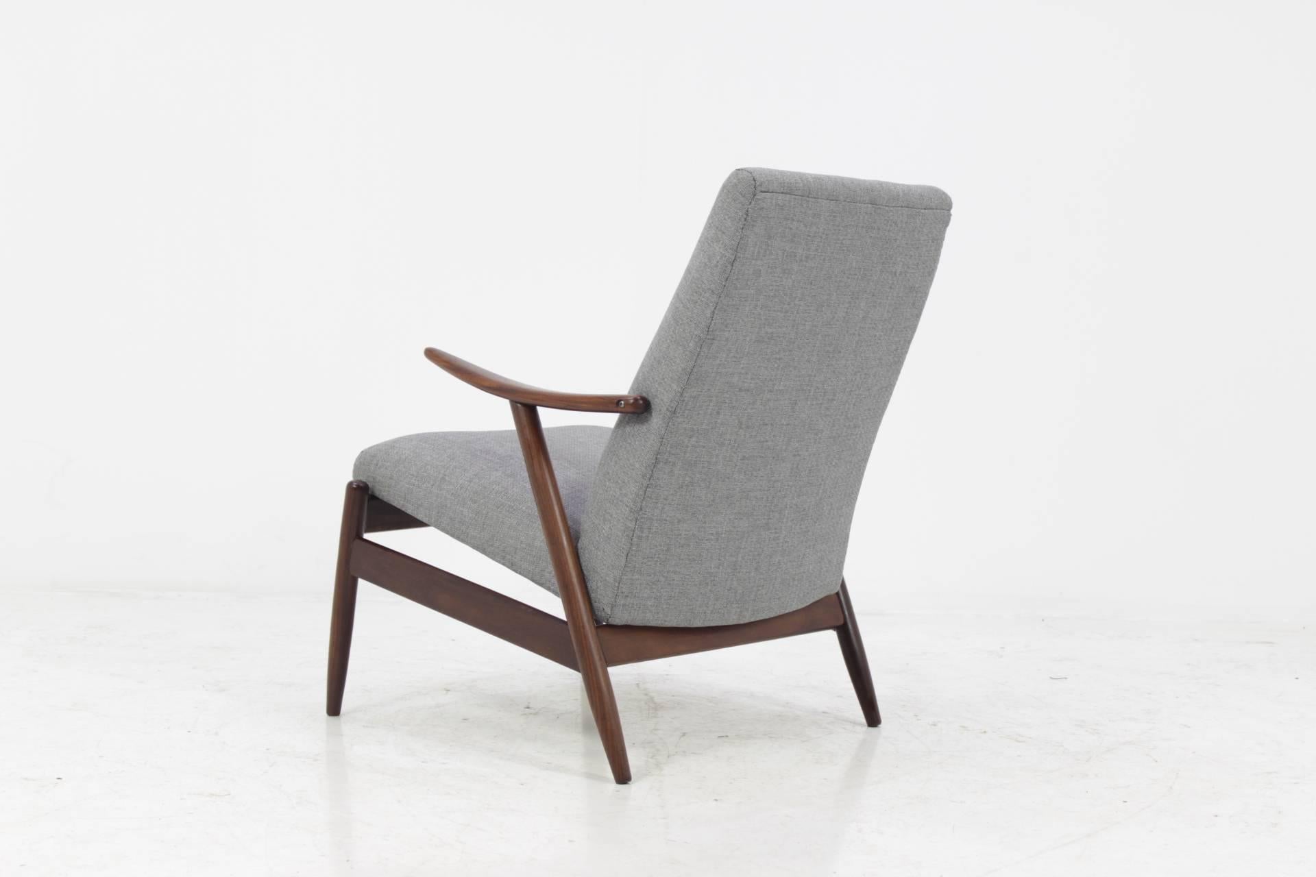 Fabric 1960 Danish Teak Design Armchair