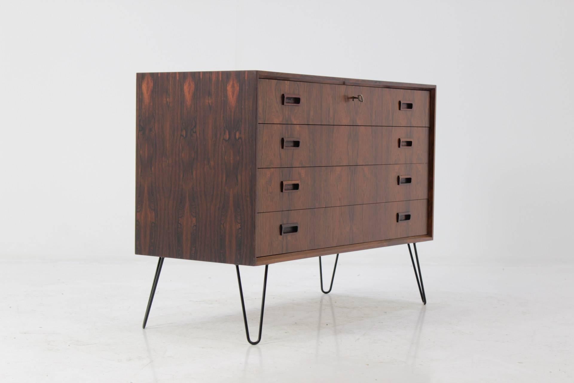 Mid-Century Modern Upcycled Midcentury Palisander Chest of Drawers
