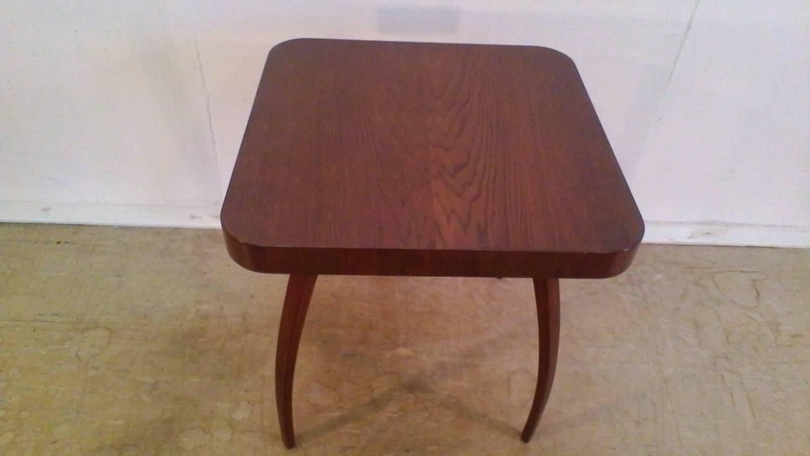 Oak Jindrich Halabala Art Deco Coffee Table , Model H 259 For Sale
