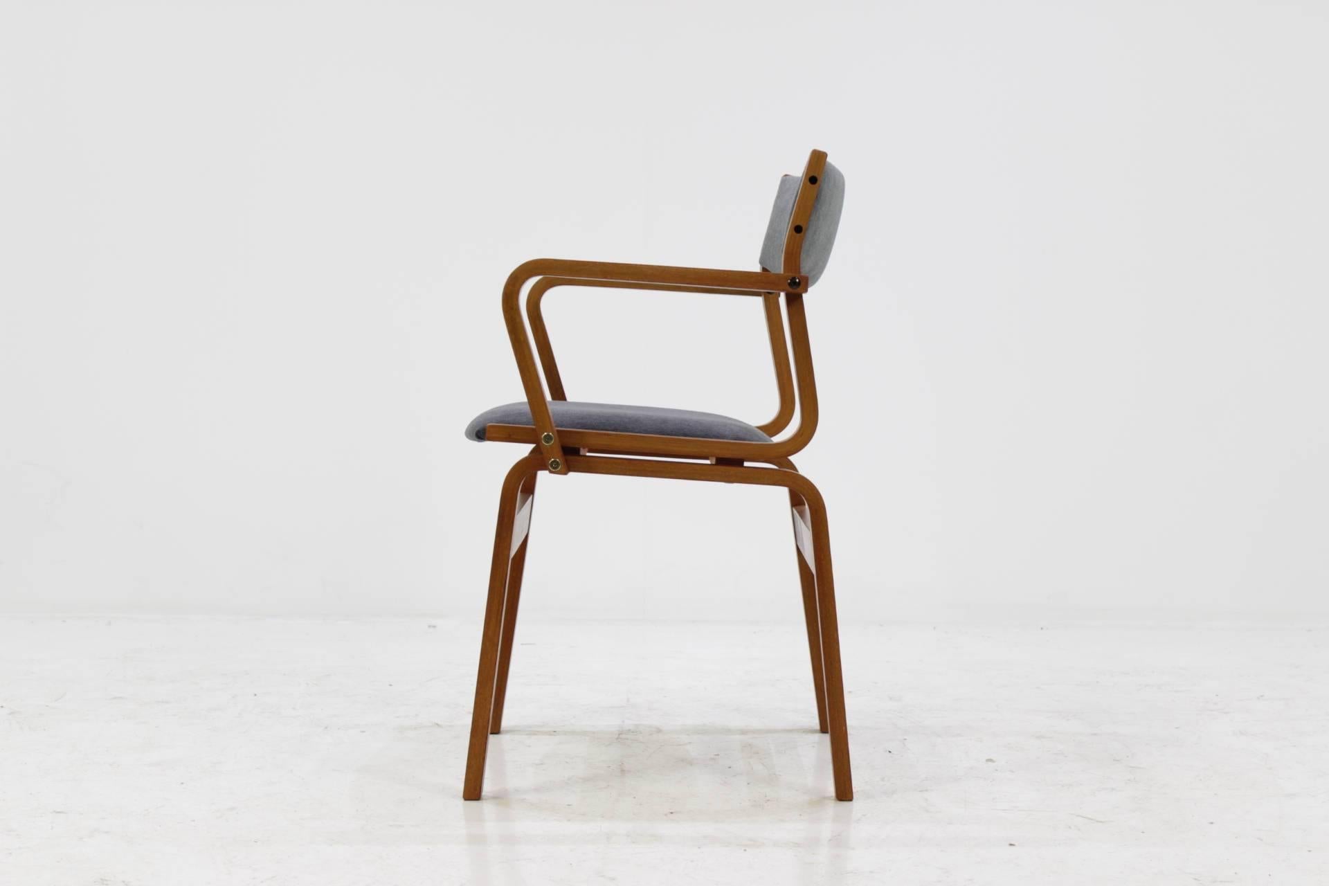 Set of Six Teak Danish Bentwood Plywood Chairs 1