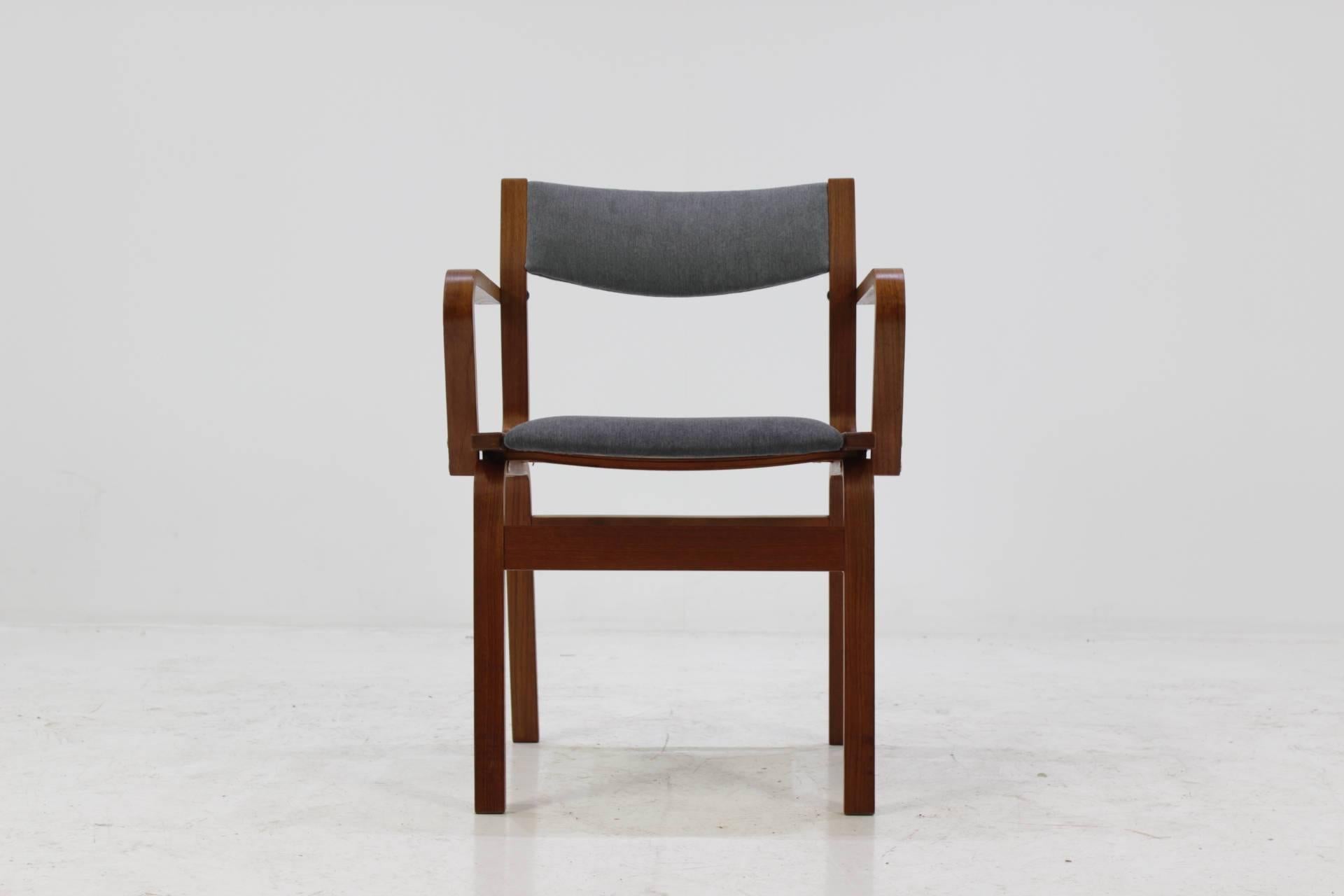 Mid-Century Modern Set of Six Teak Danish Bentwood Plywood Chairs