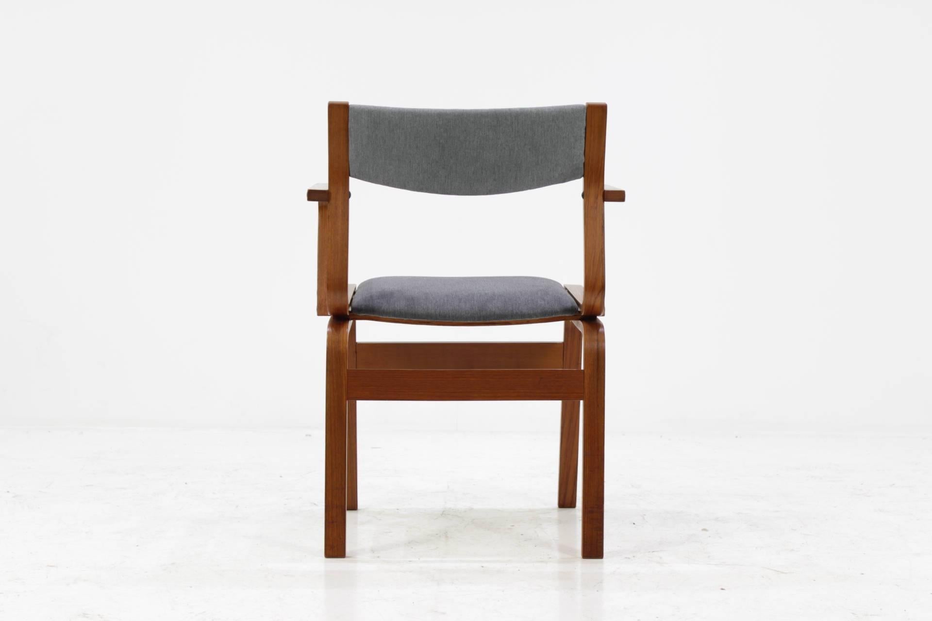 Mid-20th Century Set of Six Teak Danish Bentwood Plywood Chairs
