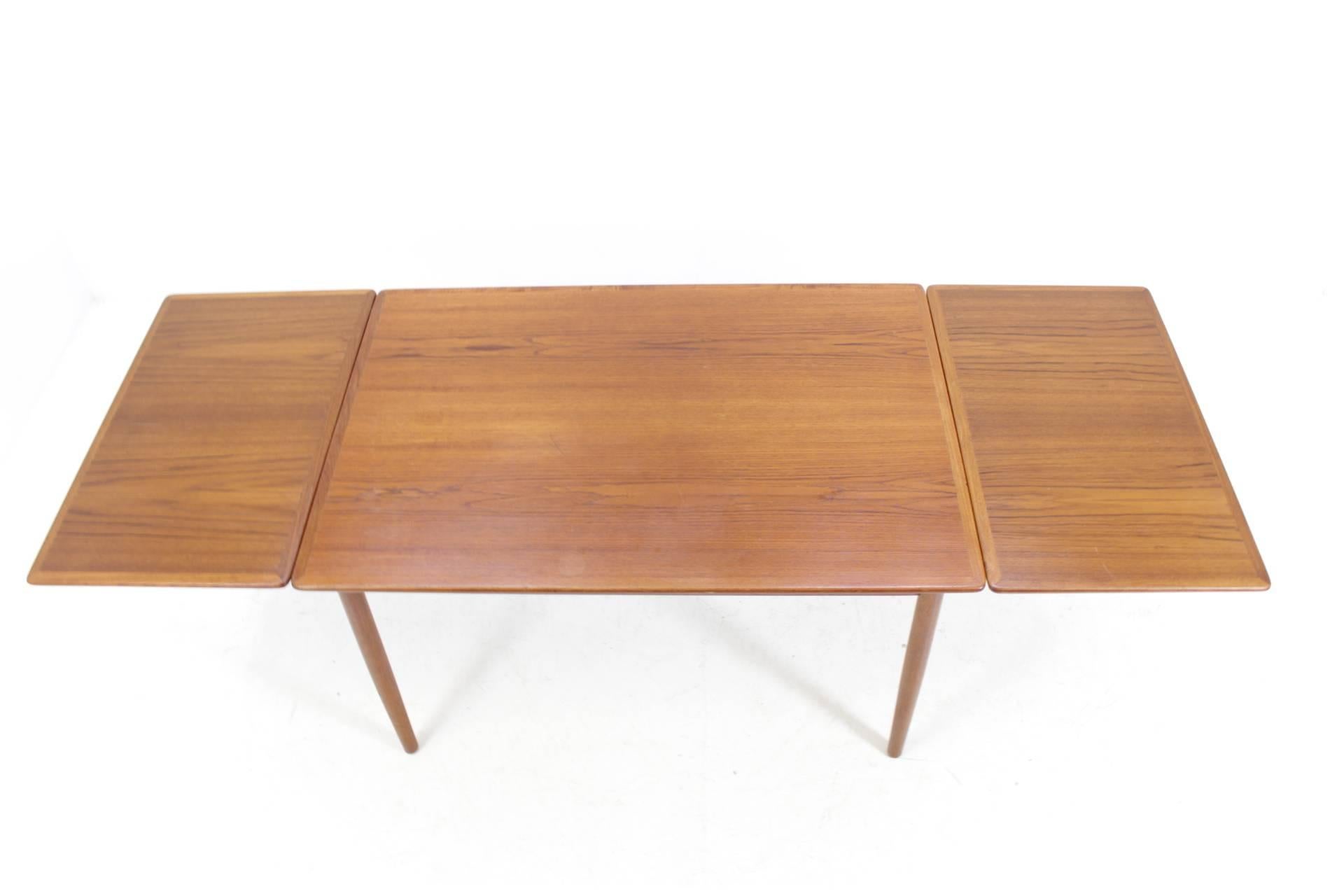 Mid-Century Modern 1960 Set of Danish Dining Extendable Table and Chairs