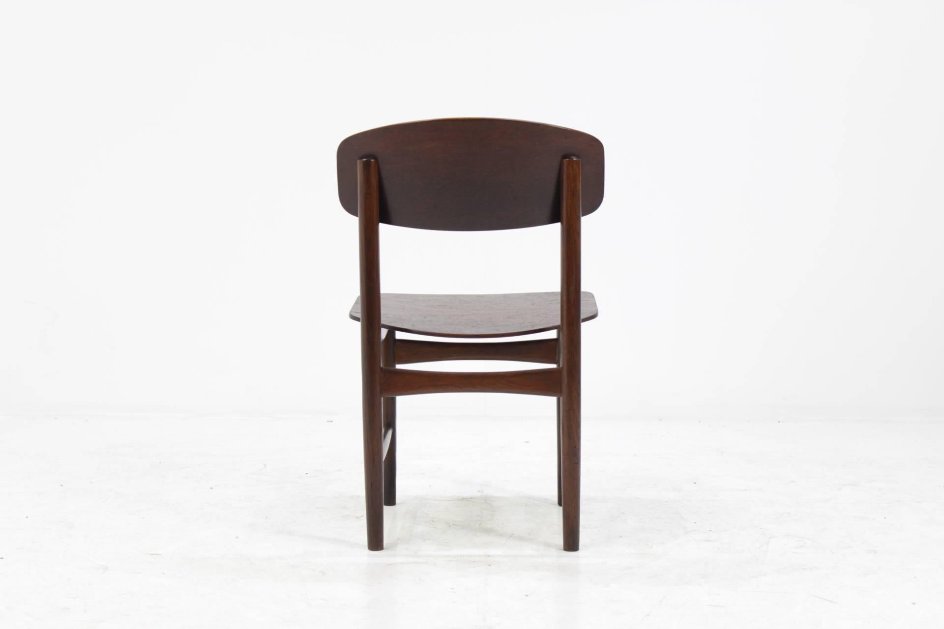Teak 1950 Borge Mogensen Dining Chairs, Set of Four