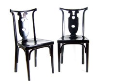 Pair of Unique Viennese Secession Chairs J&J Kohn 1915, Josef Hoffmann