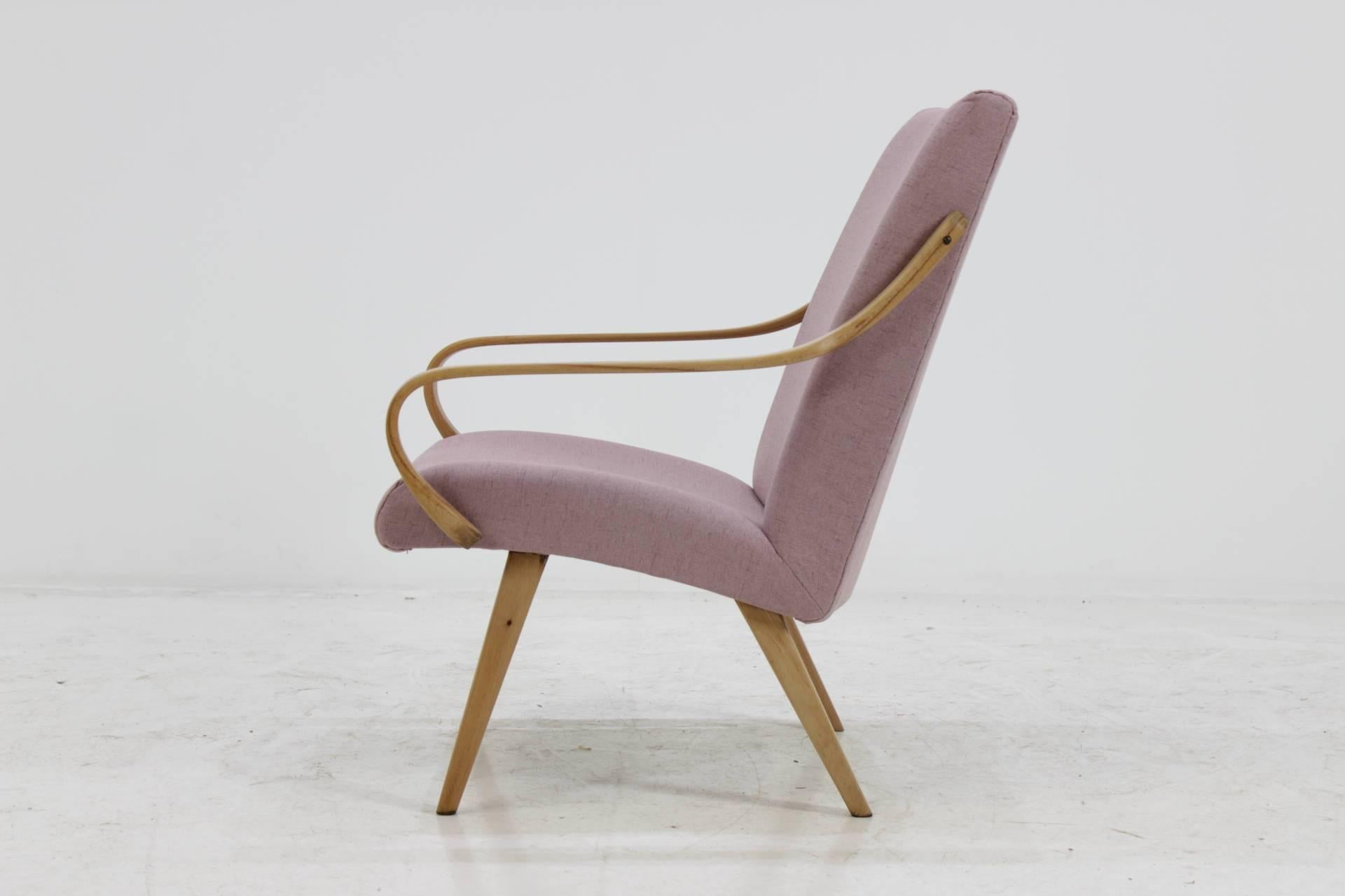 Mid-Century Modern 1960 Bentwood Beech Lounge Chair, Czechoslovakia