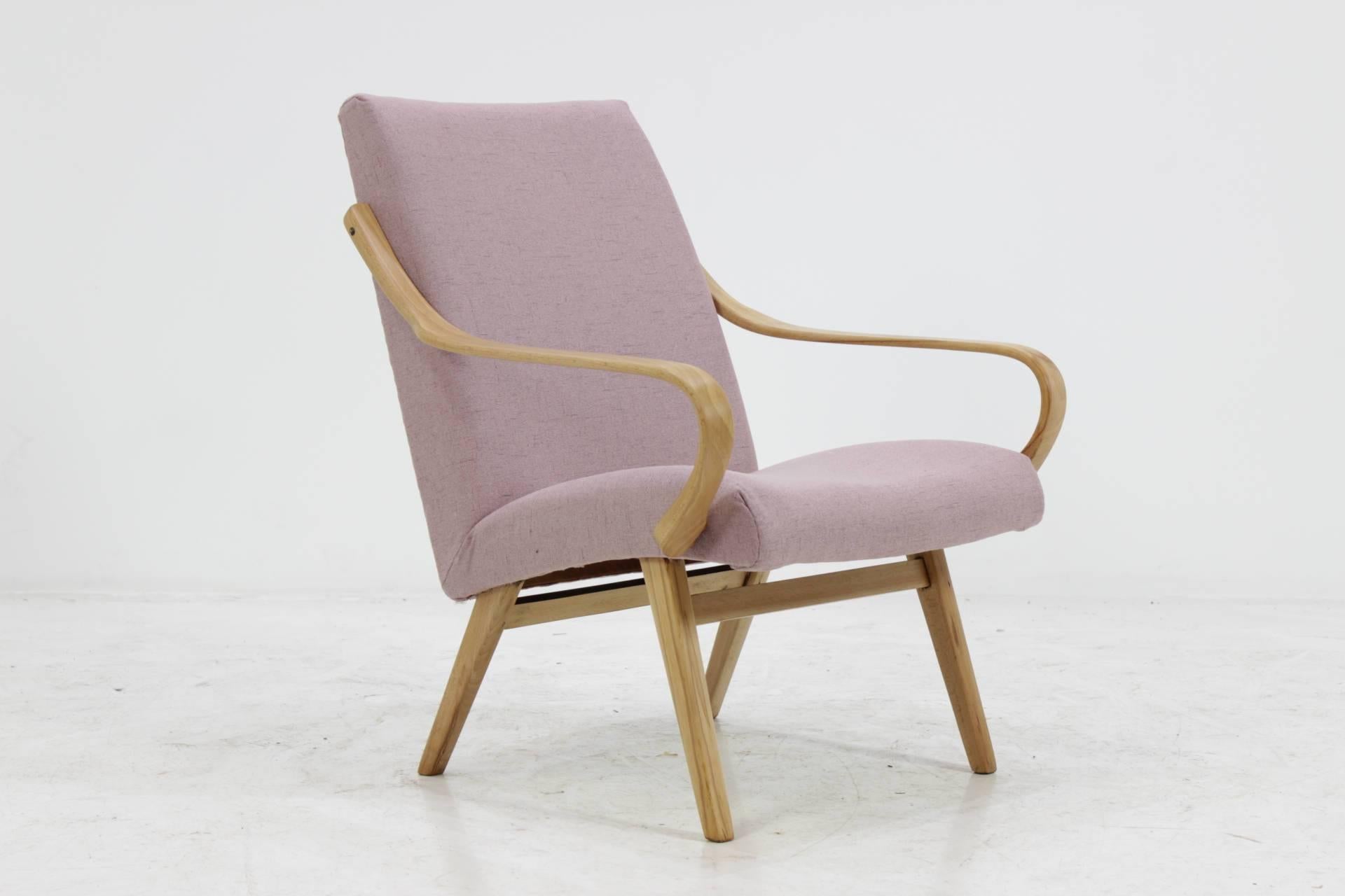 Mid-20th Century 1960 Bentwood Beech Lounge Chair, Czechoslovakia