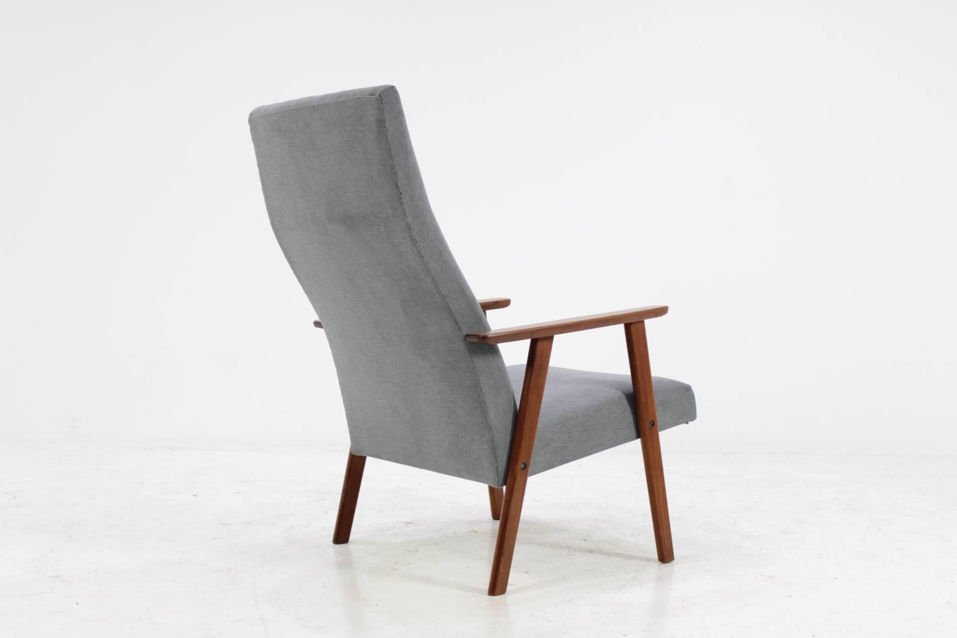 Mid-20th Century 1960 Danish Teak High Back Armchair