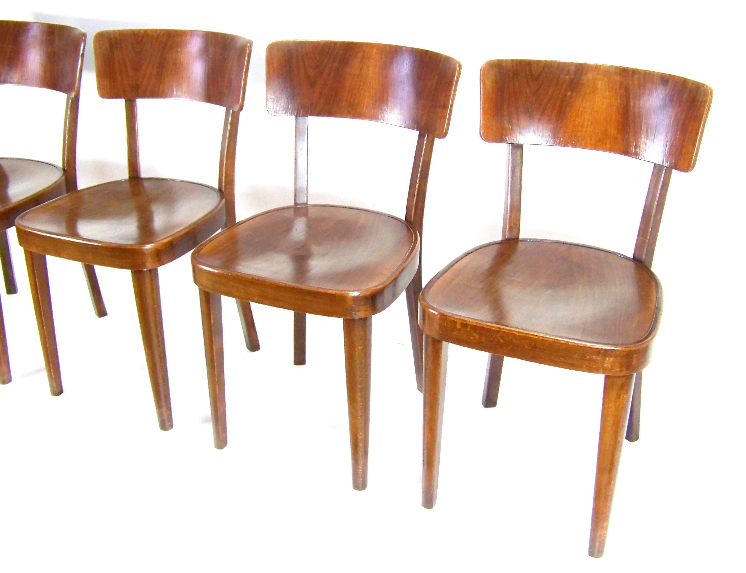 Czech Four Chairs Thonet A524 from 1927