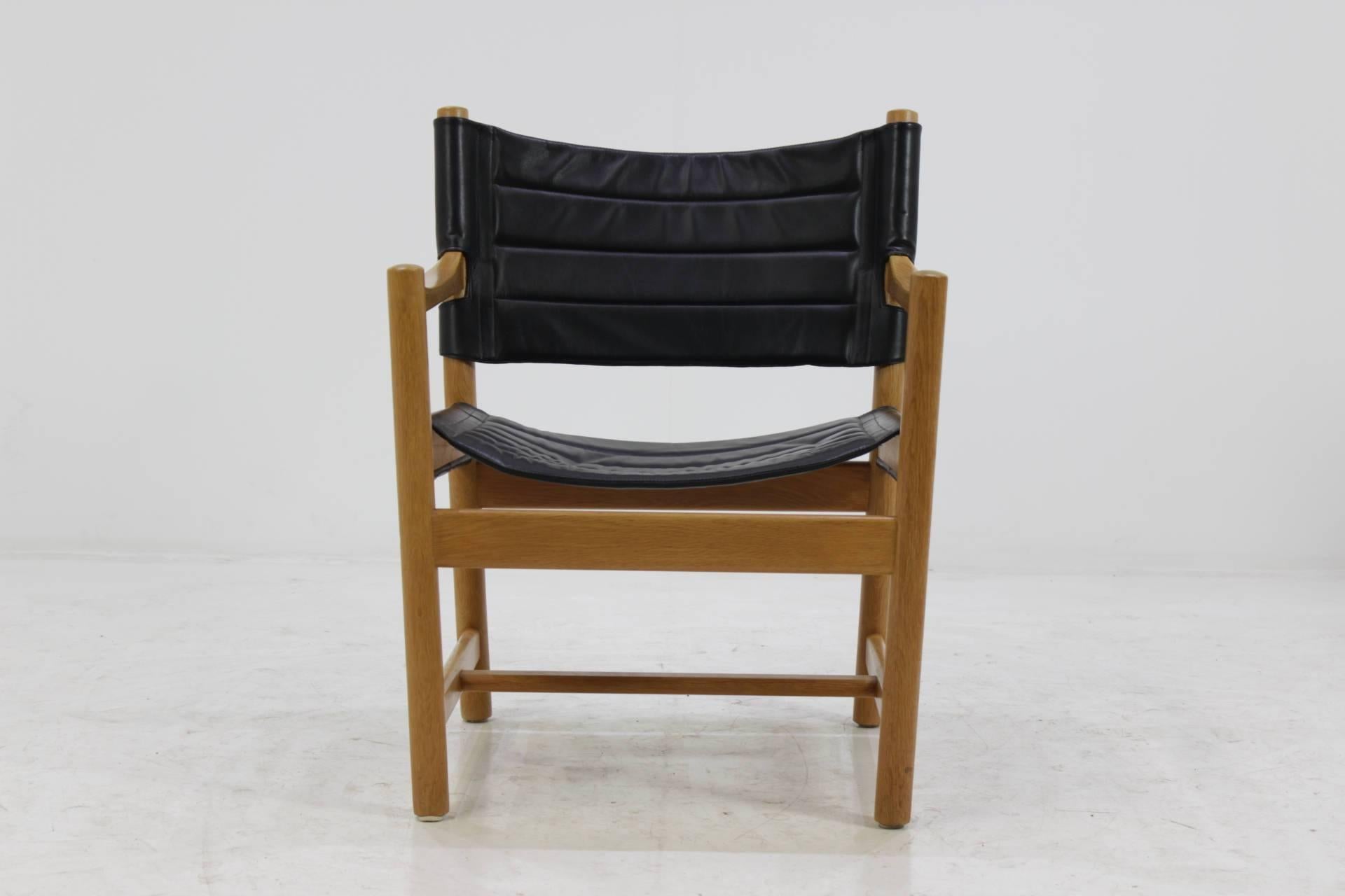 Pair of Danish Black Leather Armchairs by Ditte and Adrian Heath, 1960 1